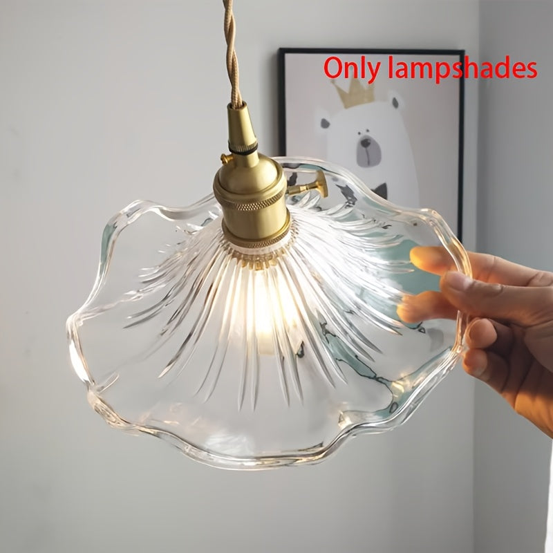 Verre de remplacement transparent ondulé en corolle, Ø 23 cm