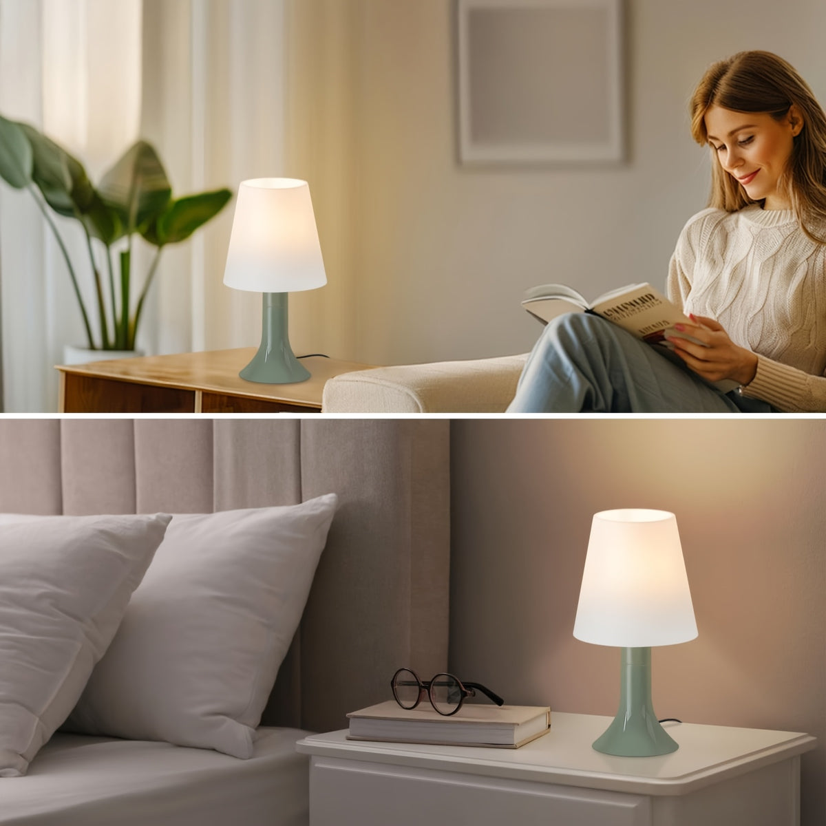 Lot de 2 lampes de chevet E14 orange, petite ou orientable