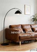 Lampadaire arc noir mat, dôme métal Ø 30 cm et portée réglable