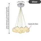 Lustre grappe de globes acryliques LED, doré ou blanc, trois teintes