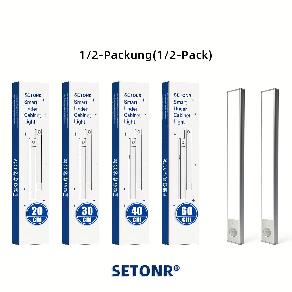 Réglette LED en aluminium de 1 cm, à l'unité ou par 2, 20 à 40 cm