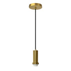 Suspension douille dorée brossée, câble 120 cm et rosace Ø 12 cm