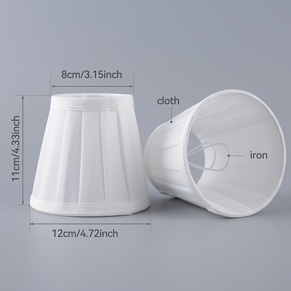 Lot de 2 mini abat-jour plissés blancs à pince, Ø 12 x H 11 cm