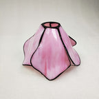 Verre de remplacement fleur en vitrail rose marbré, Ø 20,5 cm
