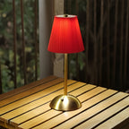 Paire de lampes sans fil plissées, socle doré en dôme, 30 cm