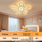 Plafonnier LED fleur à pétales en cœur blanc Ø 54 cm, 7000 lumens