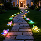 Guirlande solaire à piquets en forme de tortue, 10 ou 20 lumières