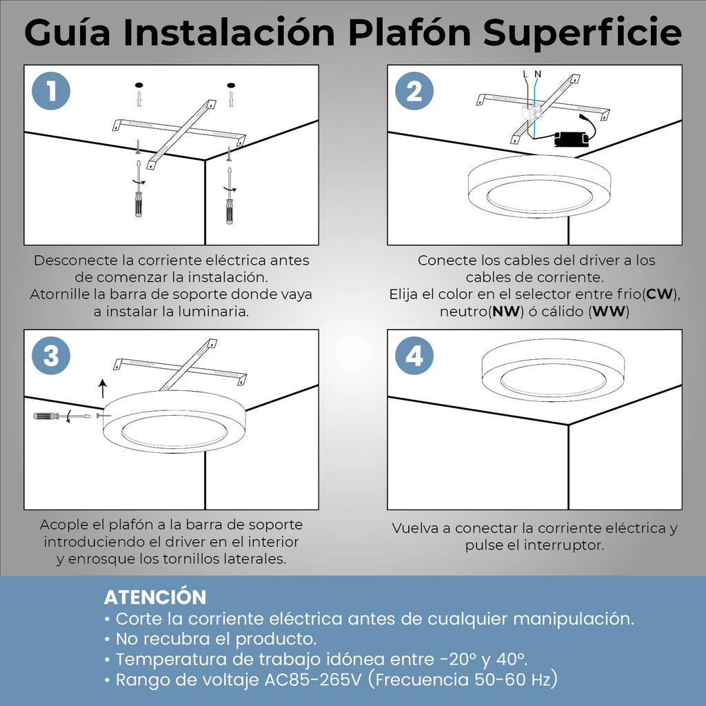 Plafonnier LED rond extra-plat Ø 60 cm 48W, trois teintes réglables