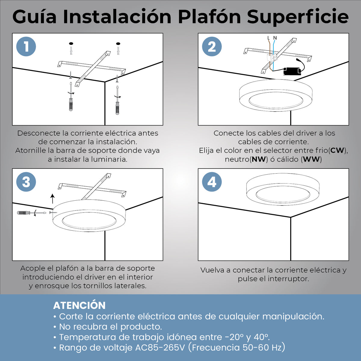 Plafonnier LED rond extra-plat Ø 60 cm 48W, trois teintes réglables