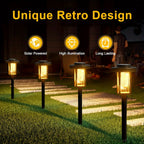 Lot de 6 lampes solaires de jardin rétro à filament, 59 cm