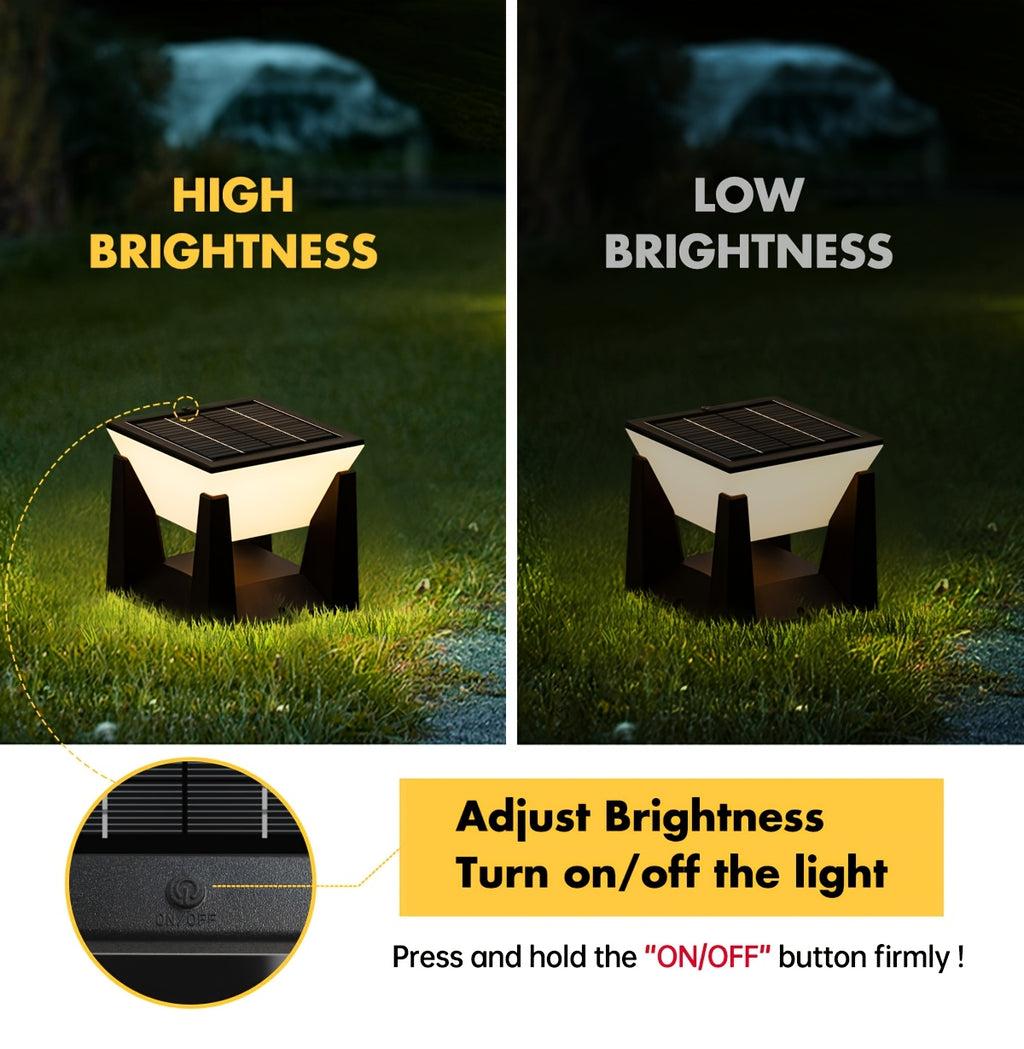 Lampe solaire de pilier IP65 à coque noire, trois tailles au choix