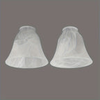 Lot de 2 tulipes cloche en verre effet albâtre blanc, Ø 12 cm