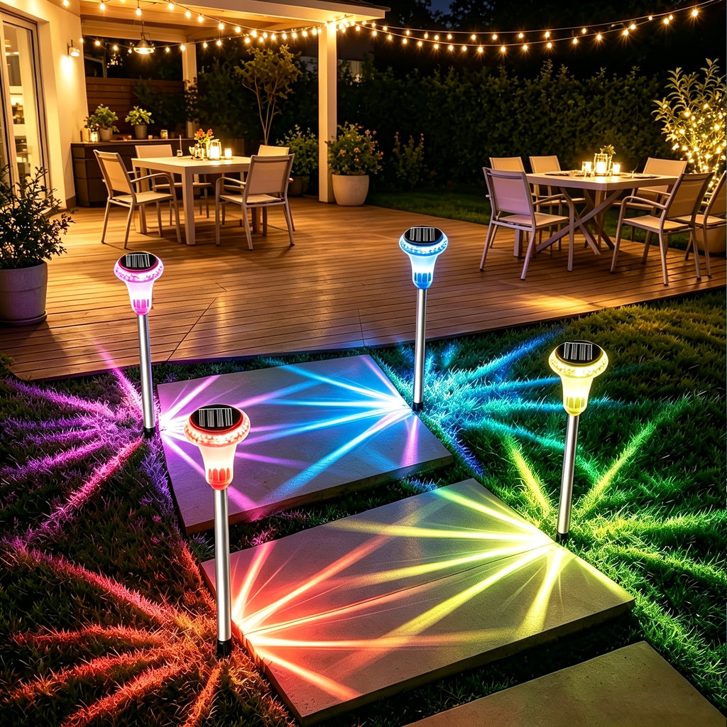 Lot de 12 lampes solaires de jardin à projection d'étoiles, IP44