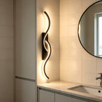 Applique murale LED noire double courbe 60 cm, blanc neutre 4000 K