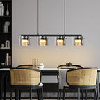 Suspension LED en verre fumé, 3 ou 4 lumières, blanc chaud 3000K