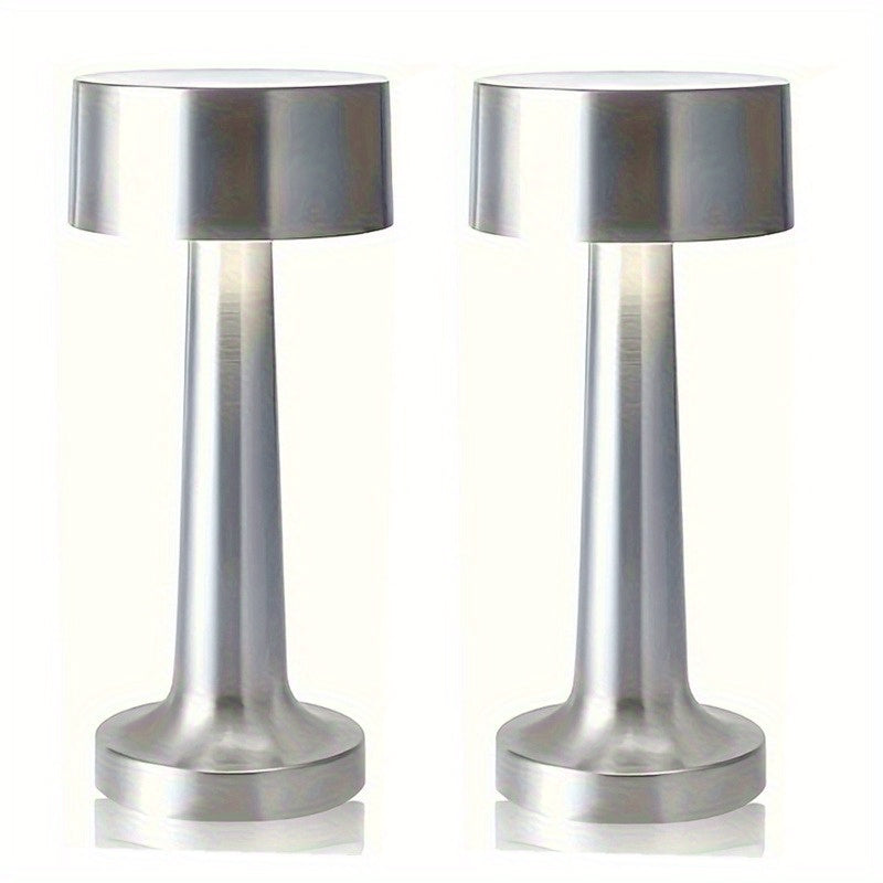 Lampe de table sans fil bistrot en métal, lot de 2 ou de 4