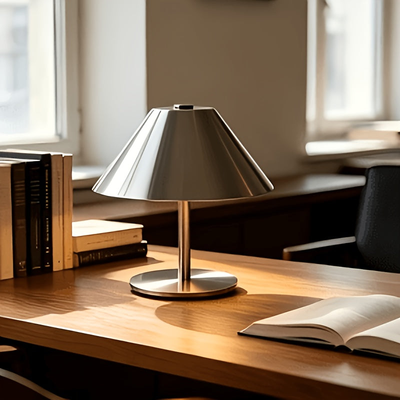 Lampe de table sans fil dorée en métal, rechargeable USB et tactile