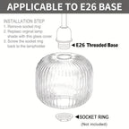 Verre de remplacement globe côtelé Ø 20 cm, quatre teintes
