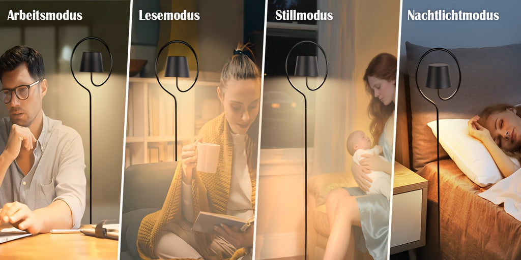 Lampadaire blanc sans fil à anneau, batterie 1800 mAh et solaire