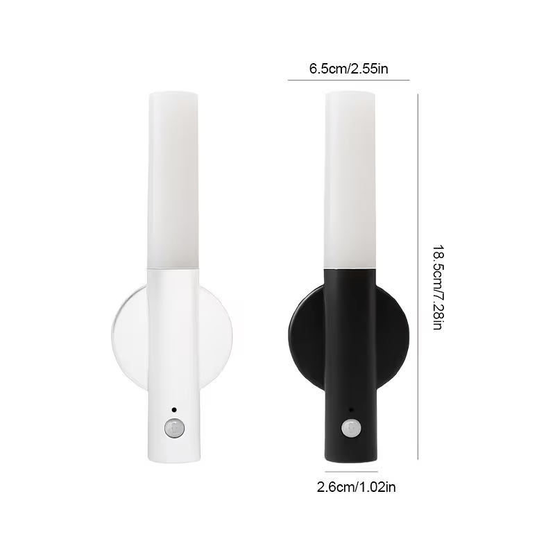 Applique murale LED tube à détecteur de mouvement, recharge USB-C