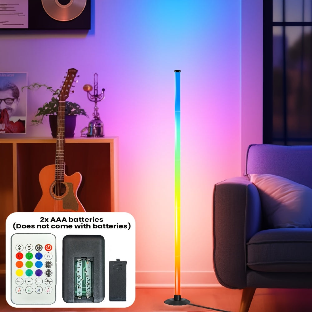 Lampadaire d'angle LED RGBIC avec application et télécommande, 122 cm