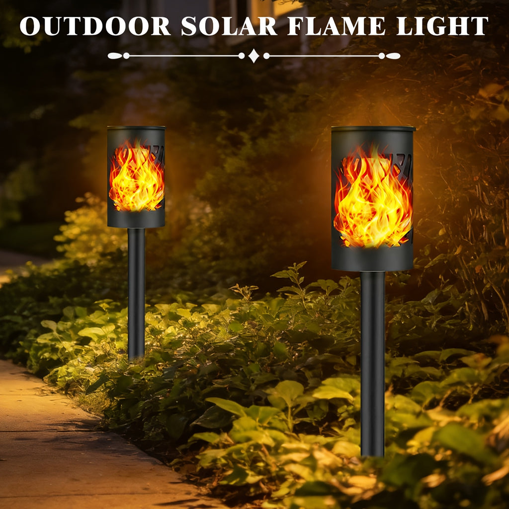 Torche solaire à effet flamme scintillante pour allée, 32 cm