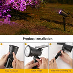 Spot solaire orientable 9 LED à piquet ou mural, IP65, lot de 4