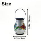 Suspension solaire d'extérieur peinte fleur et papillon, IP44