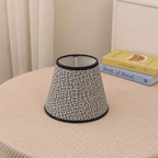 Lot de 2 abat-jour coniques à motif tressé noir et blanc, Ø 20 cm