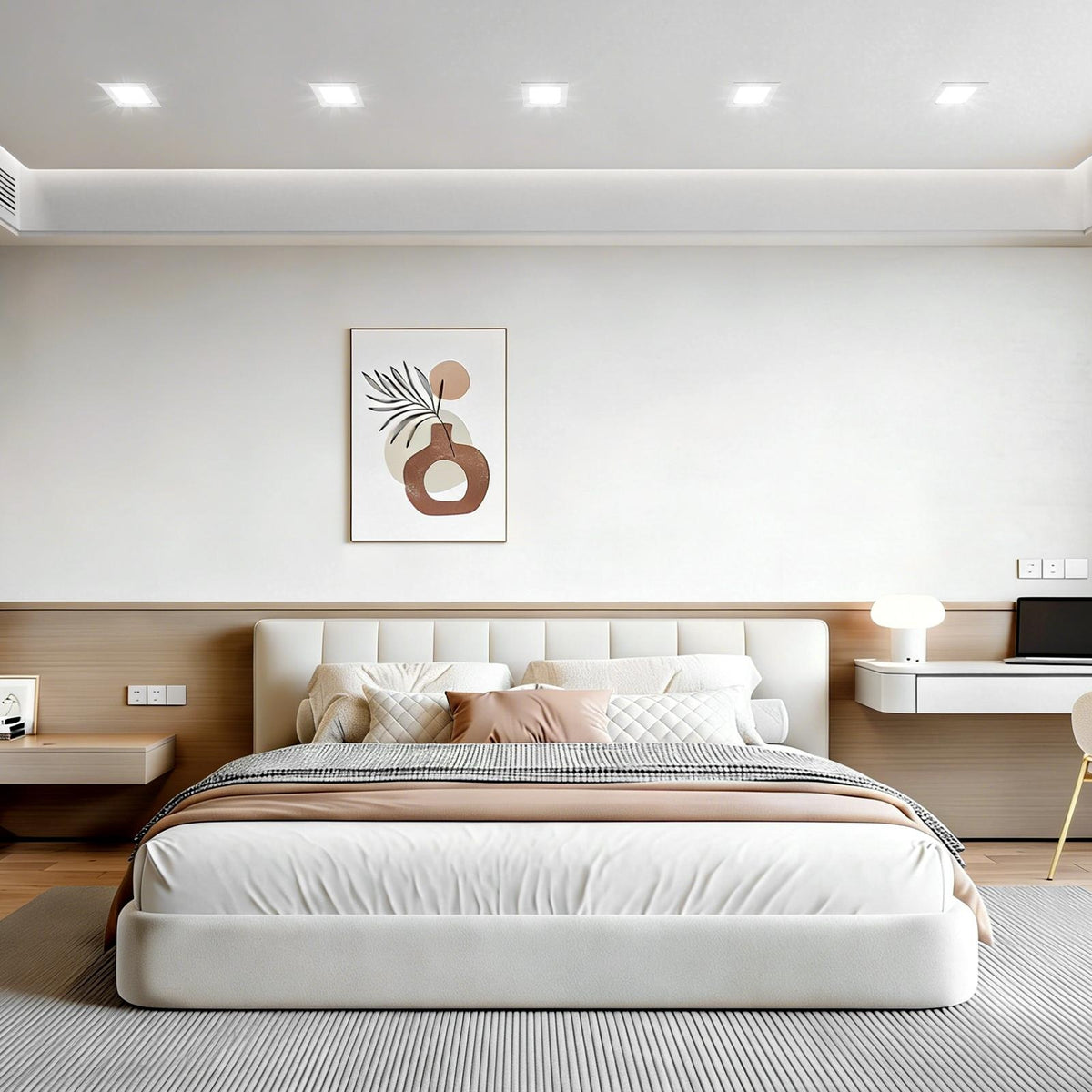 Salon chaleureux et chambre douce, en six points