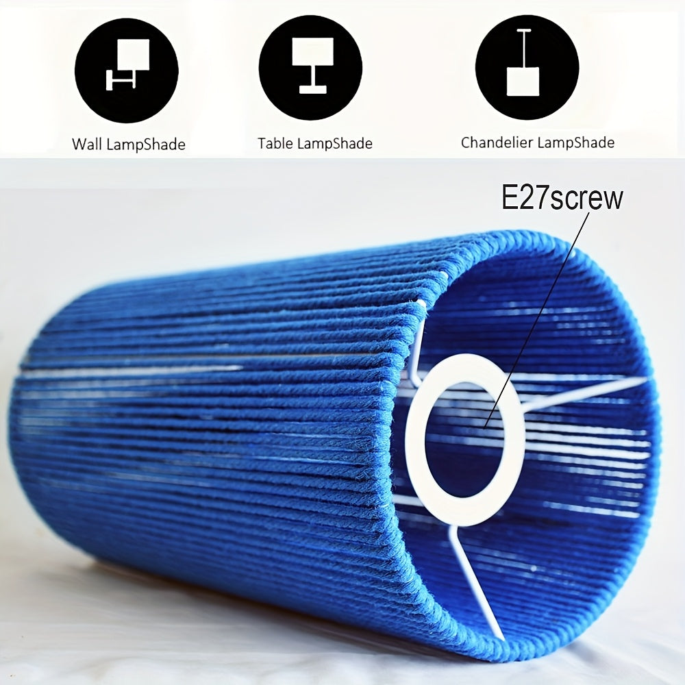 Abat-jour cylindre en cordelette textile, cinq coloris au choix