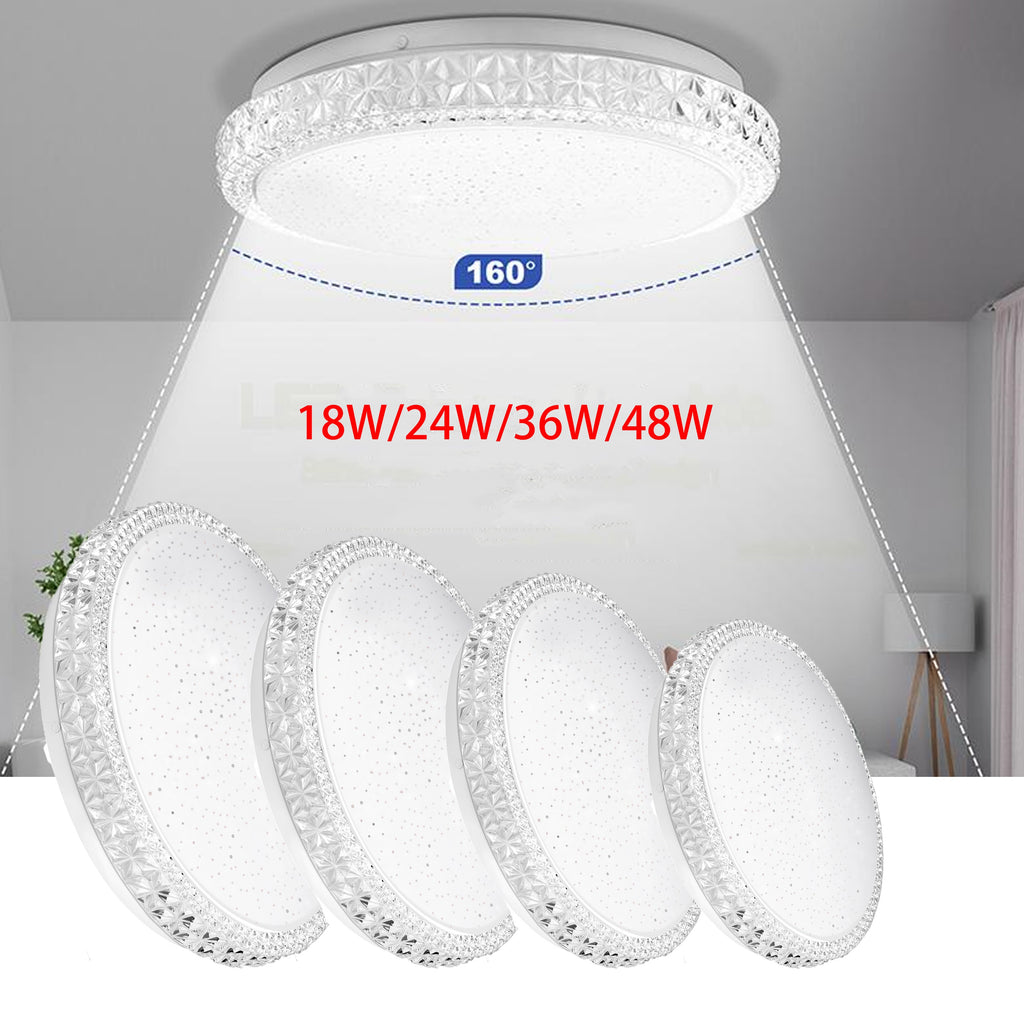 Plafonnier LED rond à bordure à facettes, Ø 29 à 48 cm, blanc froid