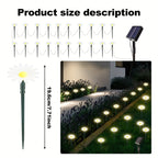 Guirlande solaire marguerites sur piquets, IP44, 10 à 40 LED