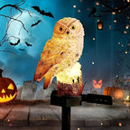 Lampe solaire hibou en résine sur piquet, lot de 2 pour jardin