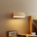 Applique murale bois rotative sans fil, LED rechargeable USB