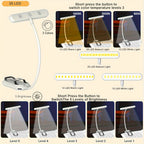 Liseuse à pince 25 LED en lumière ambrée, minuterie, 2 coloris