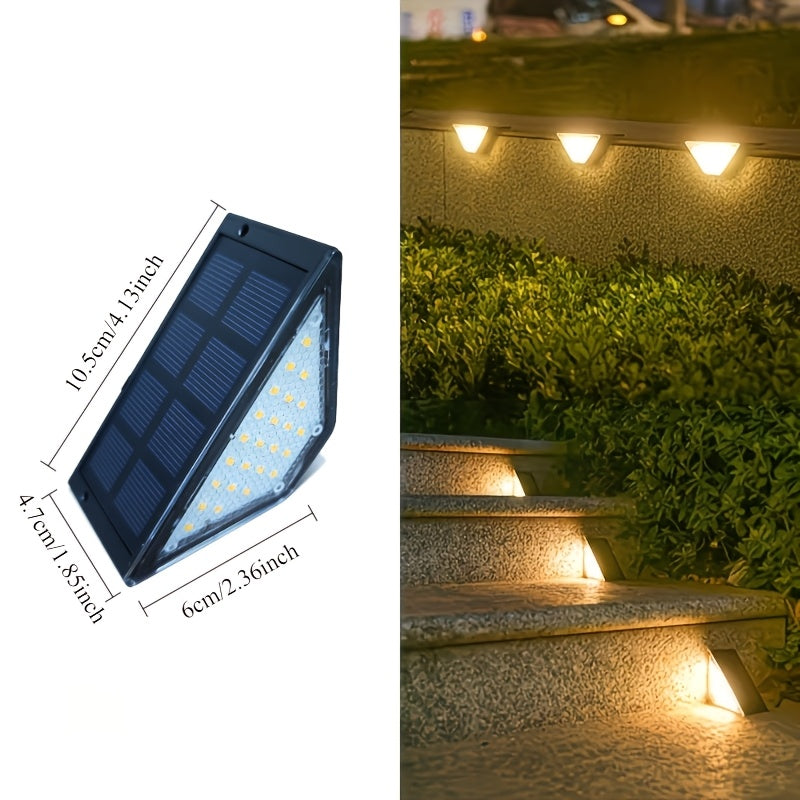 Applique solaire de marche triangulaire 24 LED, IP65, lot de 2