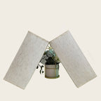 Lot de 2 abat-jour colonnes carrées en tissu aspect lin, H 24 cm