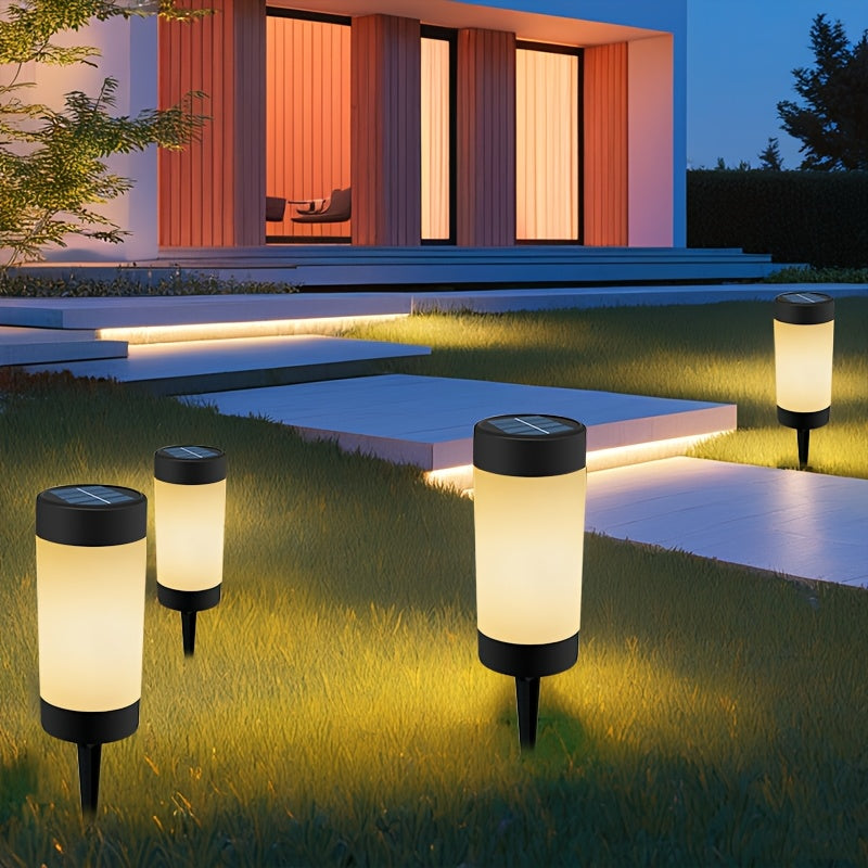 Lampe solaire cylindre opalin à piquet, 26,7 cm, lot de 2 ou 4
