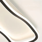 Plafonnier LED long en forme de vague, 60 cm, doré, blanc ou noir