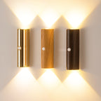 Applique murale LED dorée à détecteur, faisceau haut et bas