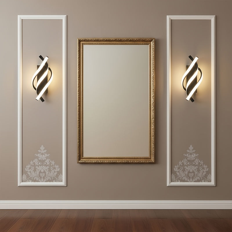 Applique murale LED torsadée en spirale, trois teintes, lot de 2 à 4