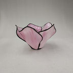 Verre de remplacement fleur en vitrail rose marbré, Ø 20,5 cm