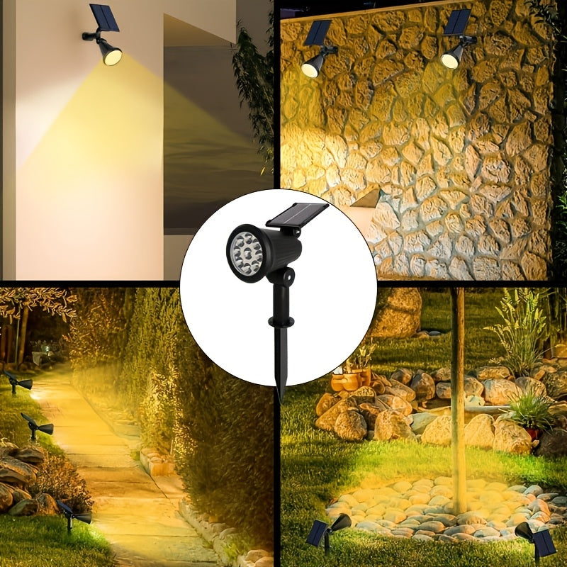 Spot solaire mural ou à piquet IP65, blanc chaud ou 7 couleurs