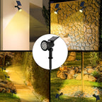 Spot solaire mural ou à piquet IP65, blanc chaud ou 7 couleurs
