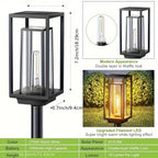 Lanterne solaire de jardin sur piquet 72 cm à filament, lot de 4