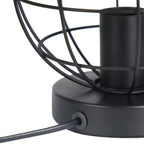 Lot de 2 lampes de table cage sphère en métal noir, douille E27