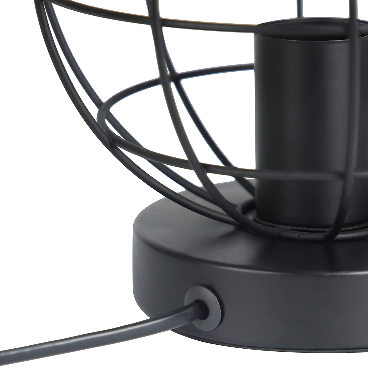 Lot de 2 lampes de table cage sphère en métal noir, douille E27