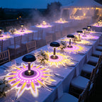 Lot de 2 lampes solaires à projection florale, table, mur ou piquet