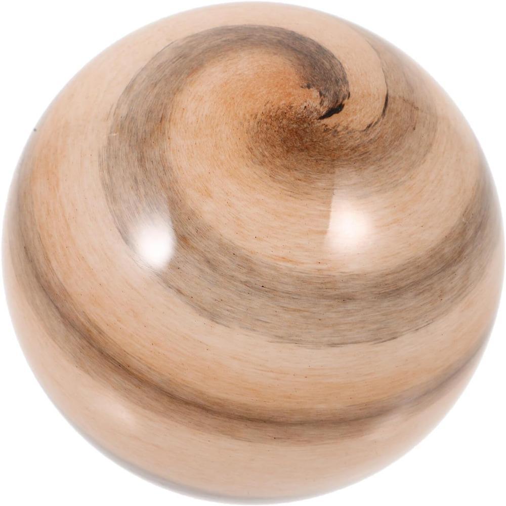 Globe en verre à volutes beiges et brunes façon planète, Ø 11,5 cm